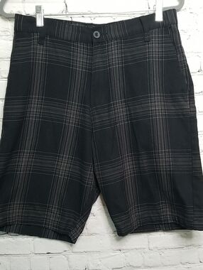 Burnside mens shorts size Small black & gray w/white EUC